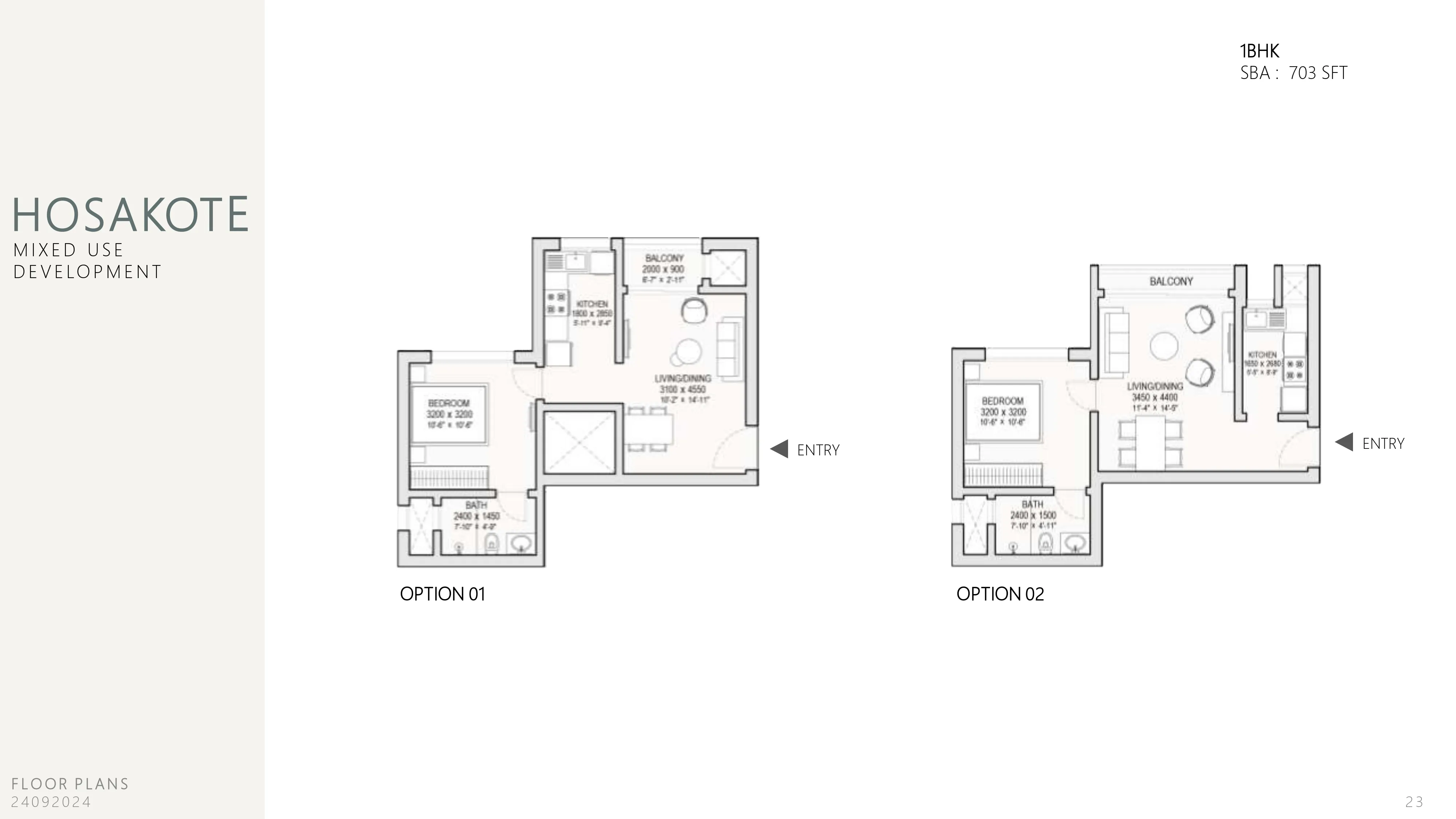 Sobha Hoskote 1 BHK Floor Plan