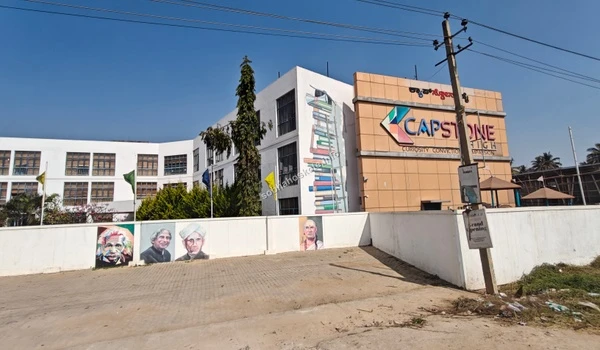 Exterior view of Capstone High school building showcasing the modern campus infrastructure located near Sobha Hoskote