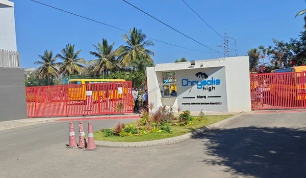 Detailed view of the perimeter fencing and secure access points at Chrysalis High Marq, reflecting the safe environment near the Sobha Hoskote project
