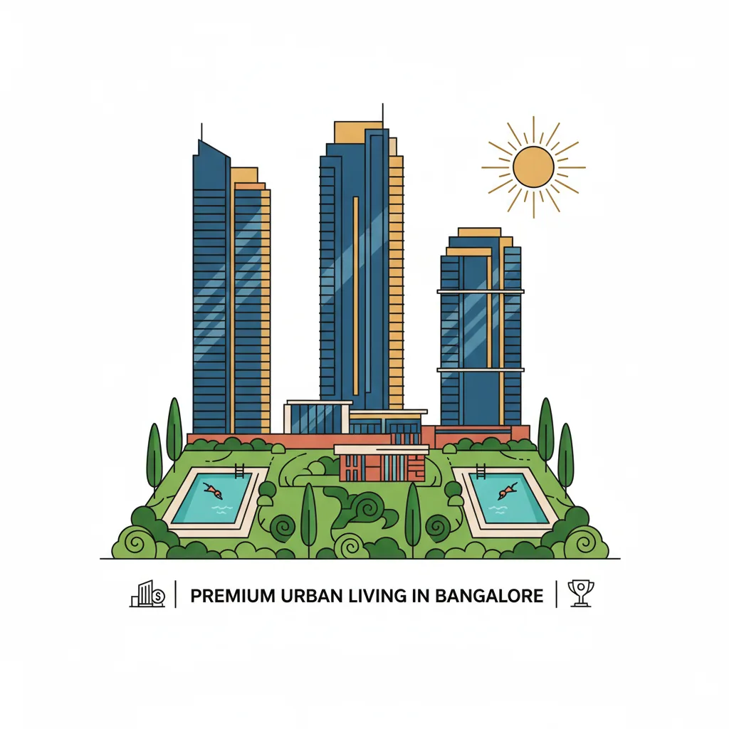 Premium luxury residential apartment towers in Bangalore with modern architecture and landscaped gardens