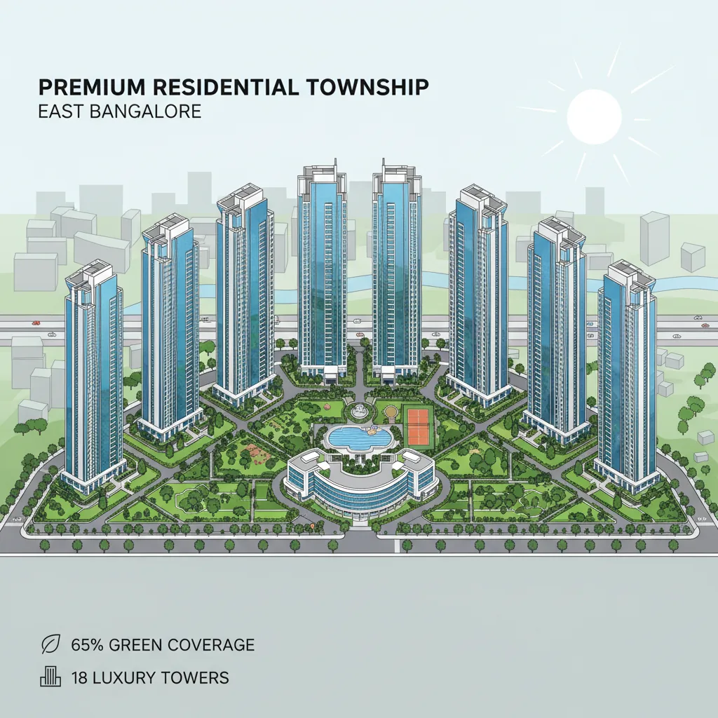 Sobha Hoskote Review: Aerial view of luxury residential township with 18 glass towers and green parks