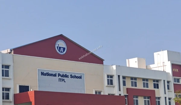 The exterior facade of National Public School ITPL near Sobha Hoskote, highlighting the availability of prestigious educational institutions for residents