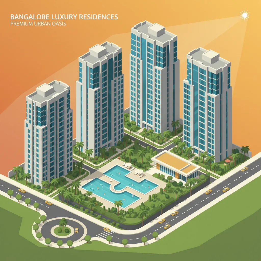 Modern luxury residential towers in Bangalore - premium township aerial view