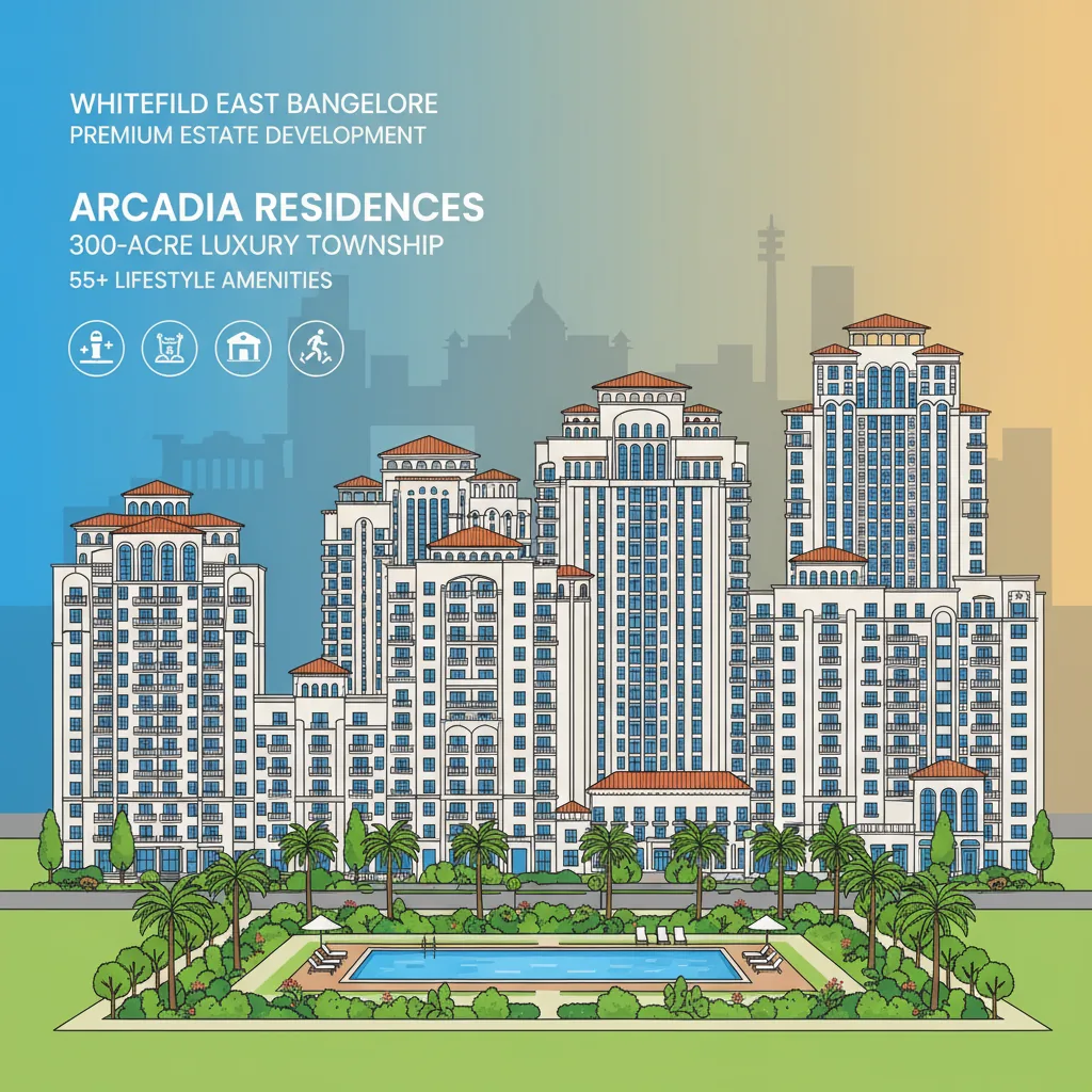 New Launch Apartments in Whitefield - Modern luxury residential towers with Mediterranean architecture and lifestyle amenities