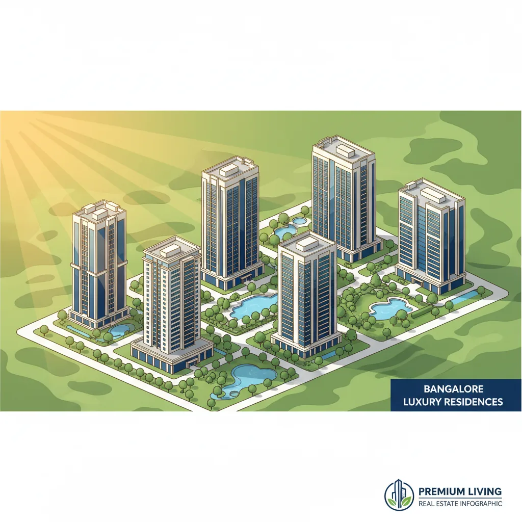 Pre launch Apartments in Whitefield - Modern luxury residential apartment towers in Bangalore aerial view