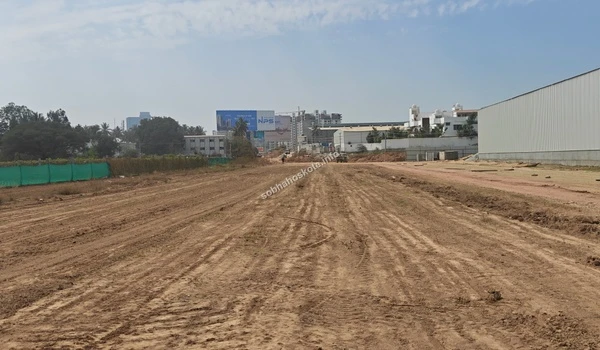 Perspective view of the internal site access roads being leveled and prepared at the Sobha Hoskote residential project