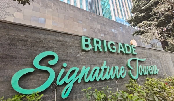 The architectural grandeur of Brigade Signature Towers highlighting its proximity to the Sobha Hoskote residential hub