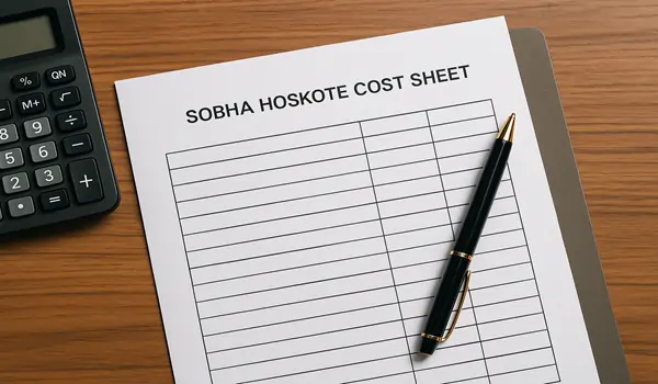 Sobha Hoskote Cost Sheet
