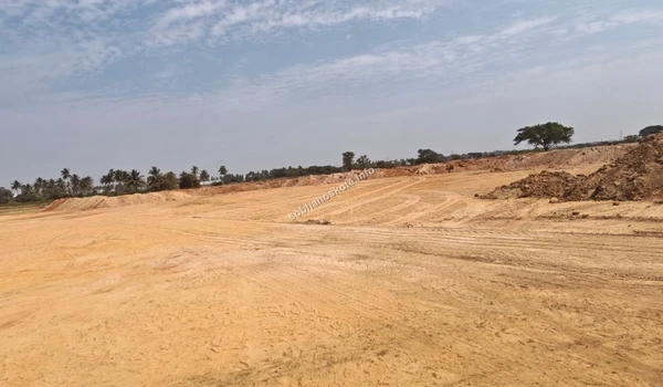 Strategic wide-angle view of the Sobha Hoskote project site showcasing the completed surface leveling work