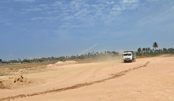 Strategic view of the active earthwork phase at Sobha Hoskote with machinery preparing the future foundation roads