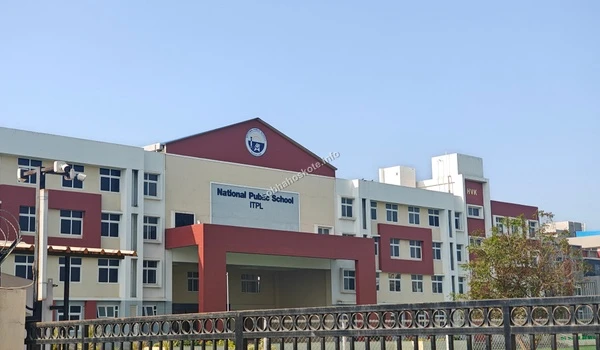 Wide angle view of the National Public School ITPL campus infrastructure located in close proximity to Sobha Hoskote