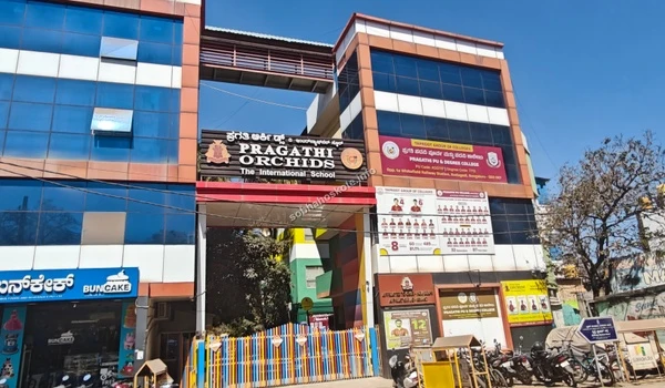 Wide angle shot of the Pragathi Orchids campus including the PU and Degree college near Sobha Hoskote