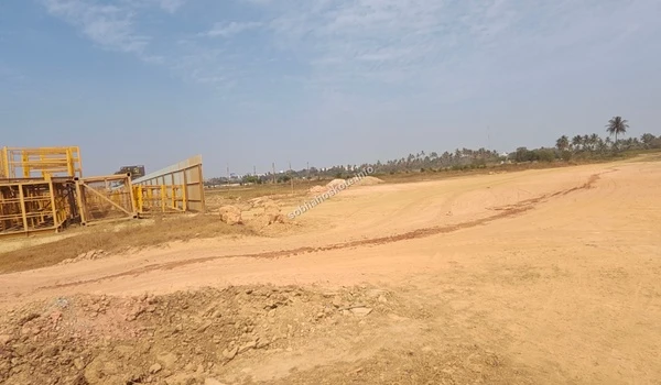 Distant view of the Sobha Hoskote site development area with surrounding infrastructure and clear visibility of the project boundary