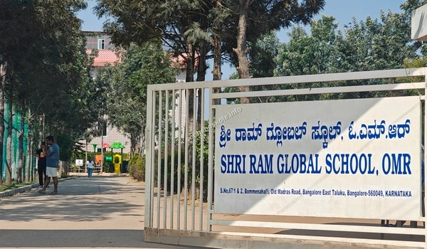 Frontal view of the Shri Ram Global School OMR premises located in the educational hub near Sobha Hoskote