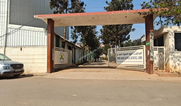 Street view showing the location of Shri Ram Global School OMR near the Sobha Hoskote development site