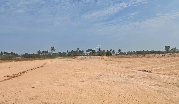 Close-up shot of the entrance area and signage at the Sobha Hoskote site office prepared for welcoming prospective buyers