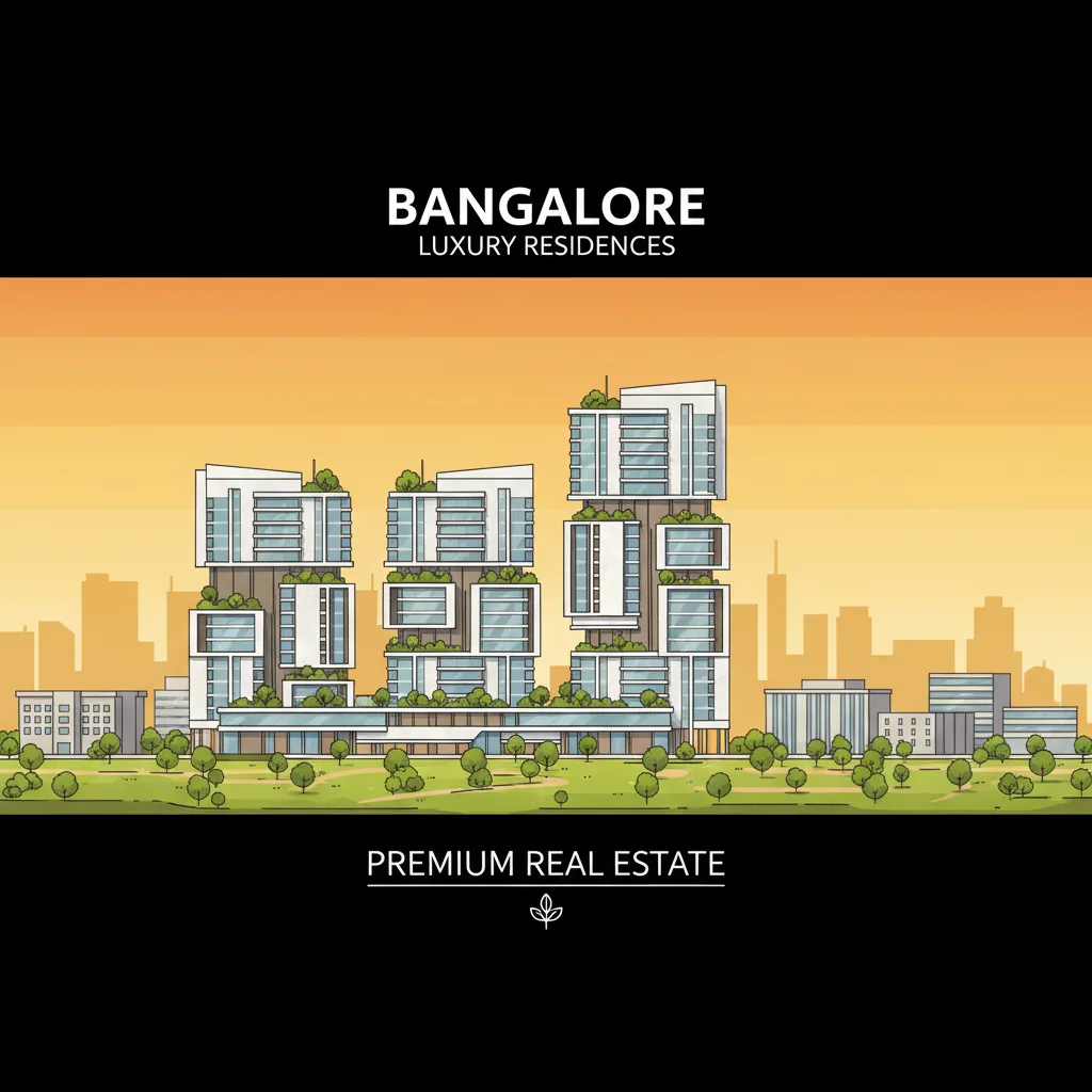Modern luxury residential apartment towers in Bangalore cityscape with premium real estate development