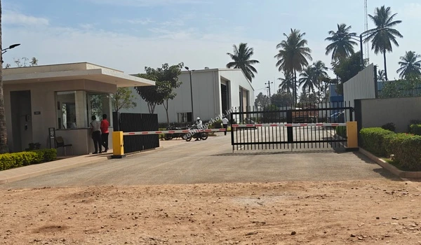 The secure entry point and warehouse structure of Sobha Stonecraft industry located in close proximity to Sobha Hoskote