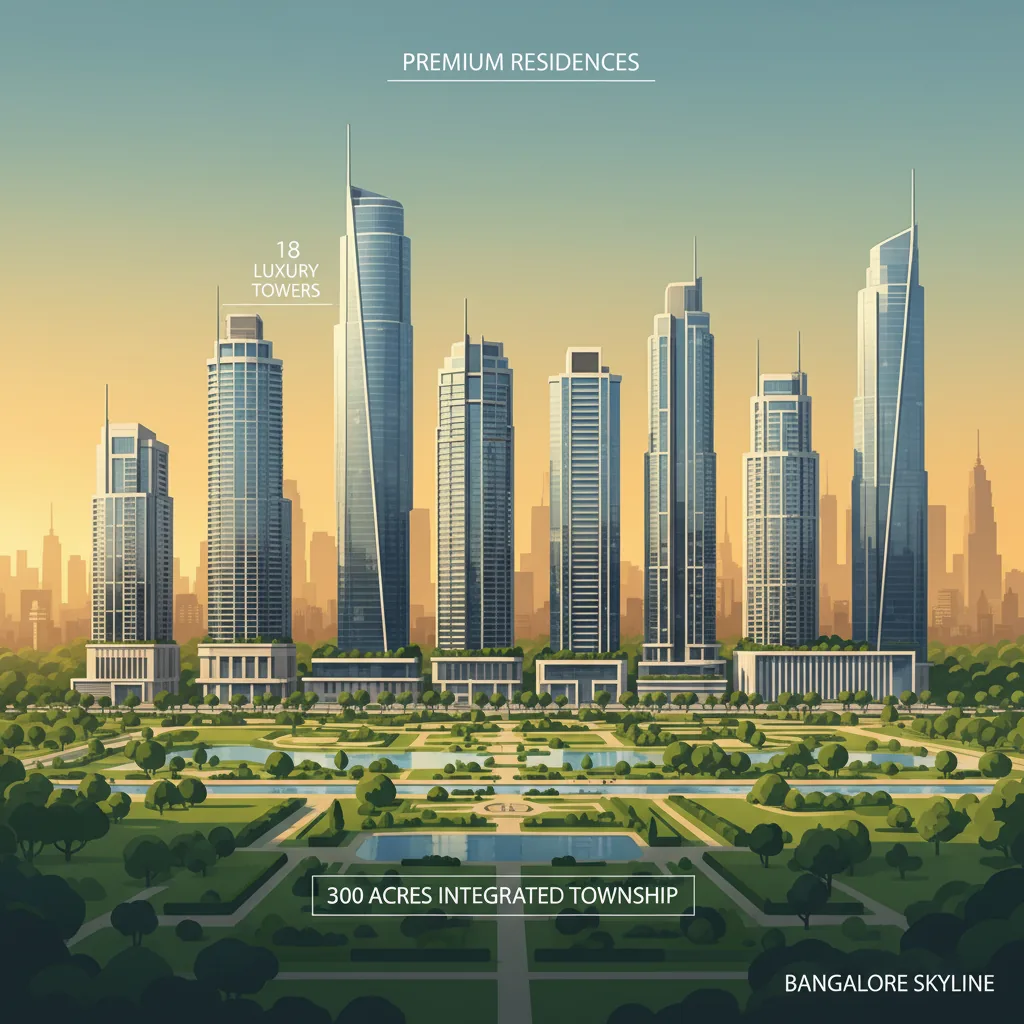 Sobha Hoskote luxury residential township with 18 high-rise towers at golden hour