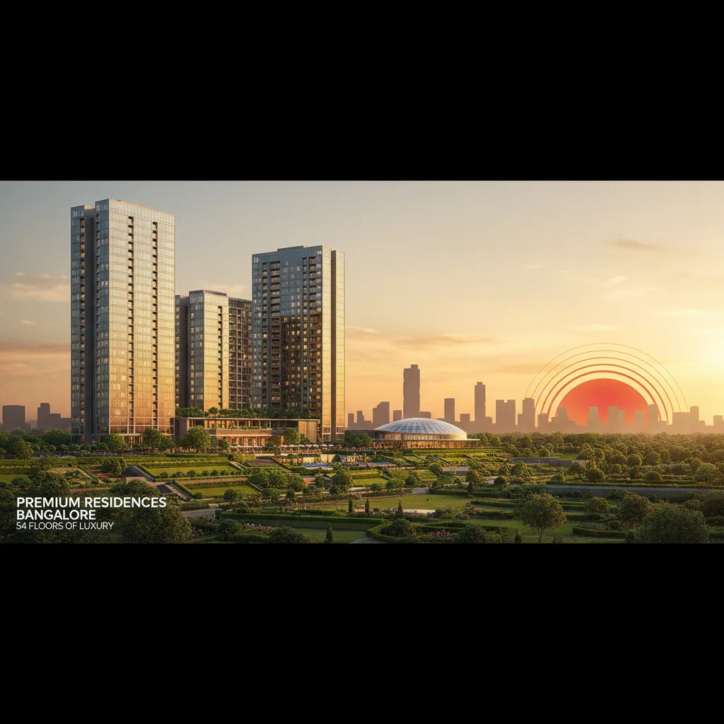 Modern luxury residential high-rise towers at Sobha Hoskote, Bangalore's tallest 54-floor skyscrapers with glass facades