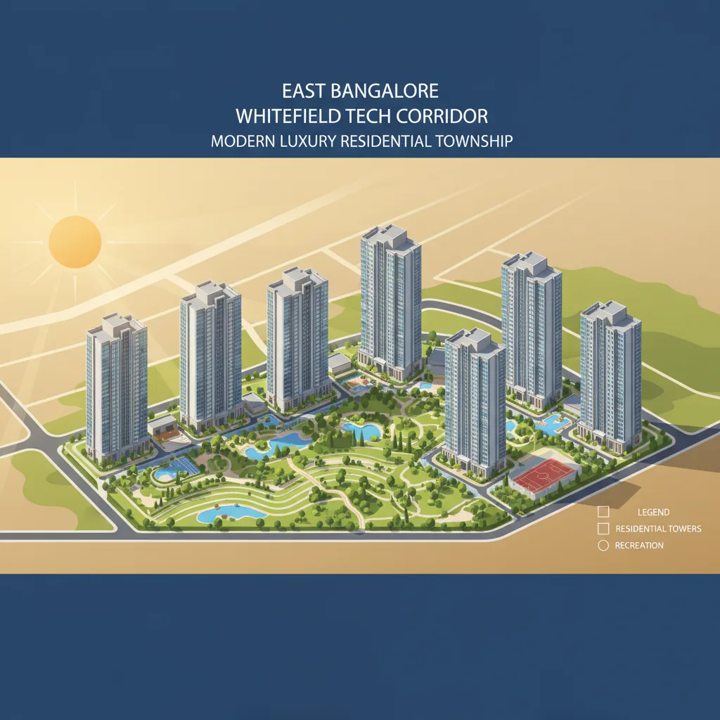Sobha Upcoming Projects in Whitefield - Modern luxury residential township aerial view with high-rise towers in East Bangalore tech corridor